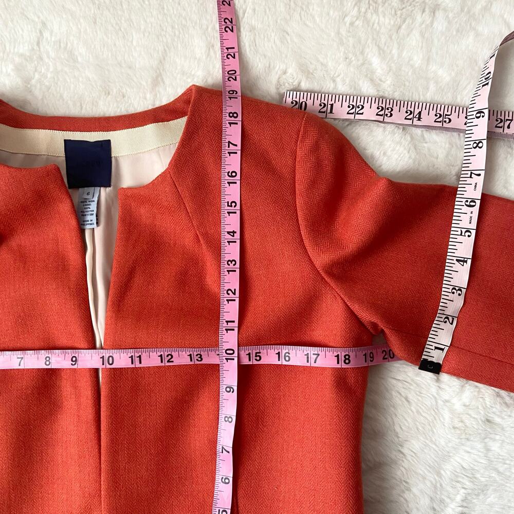 J.Crew orange herringbone wool Astrid cropped blazer - Picture 5 of 5